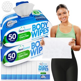 Dura Cleanse Body Wipes for Adults - Everyday Clean (Instant Fresh) - 2 Pack (108 Wipes), XL No-Rinse Bathing Wipes, Disposable Washcloths, Waterless Shower Alternative for Camping & Elderly Care