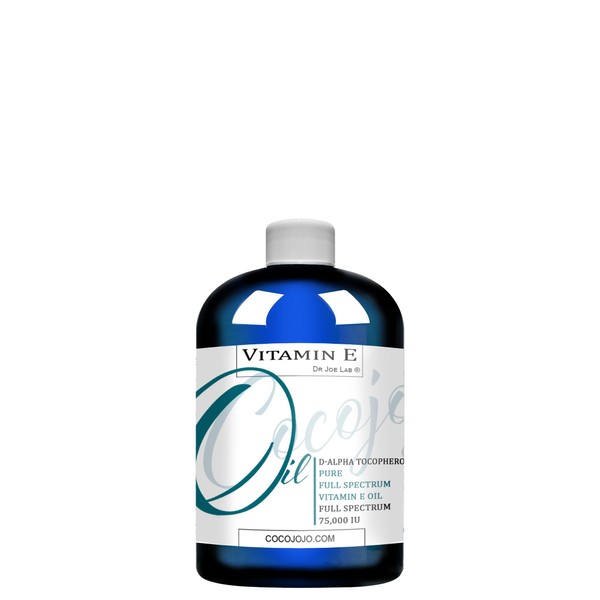 Vitamin E Oil - 100% Pure & Undiluted, Full Spectrum, Alpha Tocopherol, 75,000 IU - 4 oz- for Skin, Hair, Nails, Body Care Hydrating Rejuvenating Skin Oil