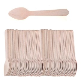 250PCS Wooden Cutlery Teaspoon Eco-Friendly 11cm Party Home Kitchen Utensil