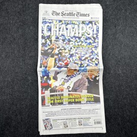 Seattle Seahawks Super Bowl - CHAMPS! Seattle Times Newspaper (2/3/14) Complete