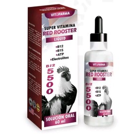 Vitofarma B12 Red Rooster Oral Liquid - B12 B15 Atp Electrolitos 60ml Exp. 12/27