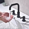 JXMMP 3 Hole Black Sink Faucet Bathroom, 8 in Matte