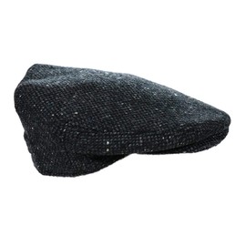 Biddy Murphy Men’s Tweed Cap 100% Irish Wool Tweed Driver's Cap Charcoal Made in Ireland XL