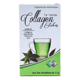 Colágeno Hidrolizado de Té Verde Jahvs con Vitaminas, Coenzima Q10 y 60 Tabletas