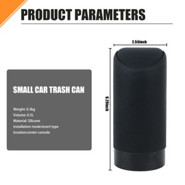 JawGrew Pack of 1 Center Console Trash Can, Car Trash Can, Plastic Cup-Type Sundries Storage Box, for Most Car (Black #6.29" x 2.55")