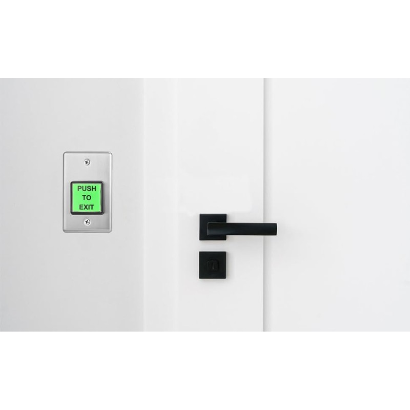 Push to Exit Button Big Square Press Button Green LED