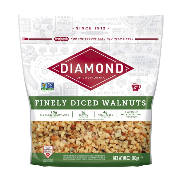 Diamond of California Finely Diced Walnuts, 10 oz, 12 Pack