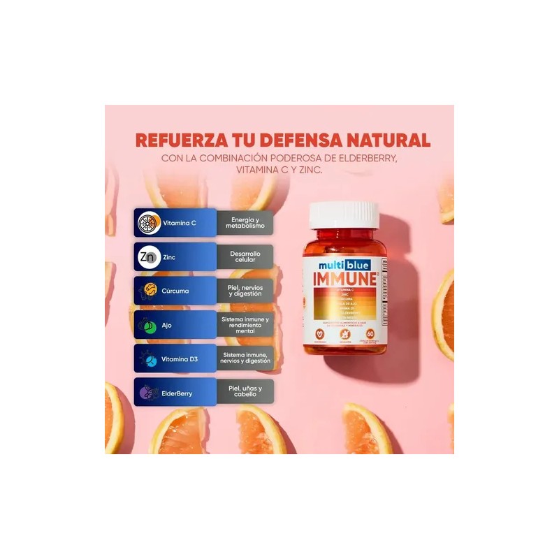 Multivitamínico Multiblue Sin Sabor 60 Cápsulas con Vitamina C Zinc