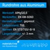 thyssenkrupp round tube made of aluminium, aluminium, material: EN AW-6060