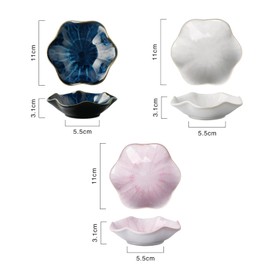 Lunyloer Ceramic Jewellery Bowl, Set of 3 Jewellery Plates, 11 x 3.1 cm, Jewellery Tray, Ceramic Tray, Decorative Bowl, Jewellery Key for Rings, Earrings, Necklaces, Hand Jewellery, Aesthetic