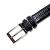 COXSWAIN CW20203-19 Men's Genuine Leather Belt, Black, Crocodile Pattern, 1.2