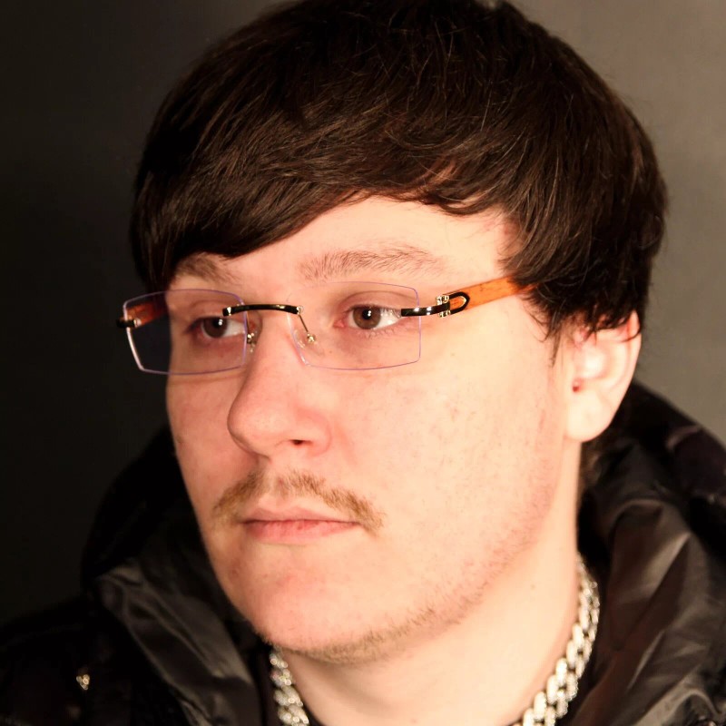 Street Knitted Vintage Men's Rectangular Woodgrain Hip Hop Buffs Rimless