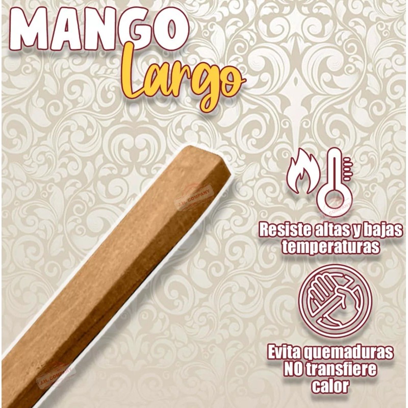 J.H. Company Set 6 Pcs Cuchara Madera Utensilio Cocina Mango