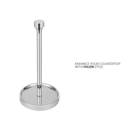Ivilon Countertop Paper Towel Holder - Modern Bell End Minimalist Design - Color Chrome