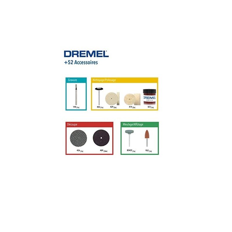 Dremel 687 Multipurpose Set, Accessory Kit with 52 Rotary Tool