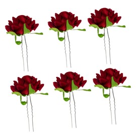 FOMIYES Flower Hair Claw Clips Rose Hairpin u Shaped Hair Fork for Wedding Headdress Fashion Accessories