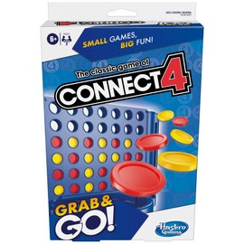 Connect 4 Grab and Go Game for Kids Ages 6 and Up, Portable Game for 2 Players, Travel Game for Kids