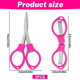 3 Pcs Folding Scissors, Small Scissors Safety Foldable Small Scissors Fishing Scissors Badge Reel Scissors Safety Foldable Mini Scissors for DIY Crafting Projects