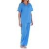 Shadowline Women's Plus-size Petals Plus Size Short Sleeve Pajama, Sapphire,