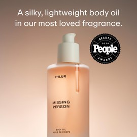 PHLUR Missing Person Body Oil For Women & Men - Lightweight & Nourishing - With Ceramide-Rich Oils & Skin-Mimicking Lipids - Bergamont, Musk, Orange & Sandalwood Floral Scented Body Oil (4 Fl Oz)