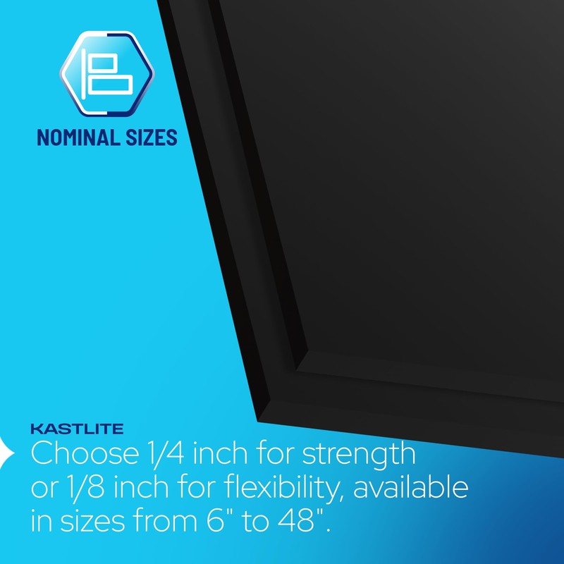 KastLite Black Expanded PVC Moldable Plastic Sheeting - 1/4" Thick