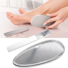 2PC Nano Glass Foot File & Nail File,Wet and Dry Foot Scrubber Callus Remover for Feet,Foot Care Pedicure Tool for Dead Hard Cracked Thick Dry Skin Portable Handheld Sized Foot Scraper for Travel Use