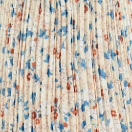 4" Top x 6" Bottom x 5 1/2" High x Print Lamp Shade Replacement Small Mini Blue Red Empire Round Floral Modern Fabric Leaf Shirred Pleated Pattern Clip On Candelabra - Springcrest