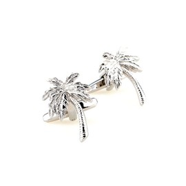 MRCUFF Palm Tree Island Pair Cufflinks in a Presentation Gift Box & Polishing Cloth