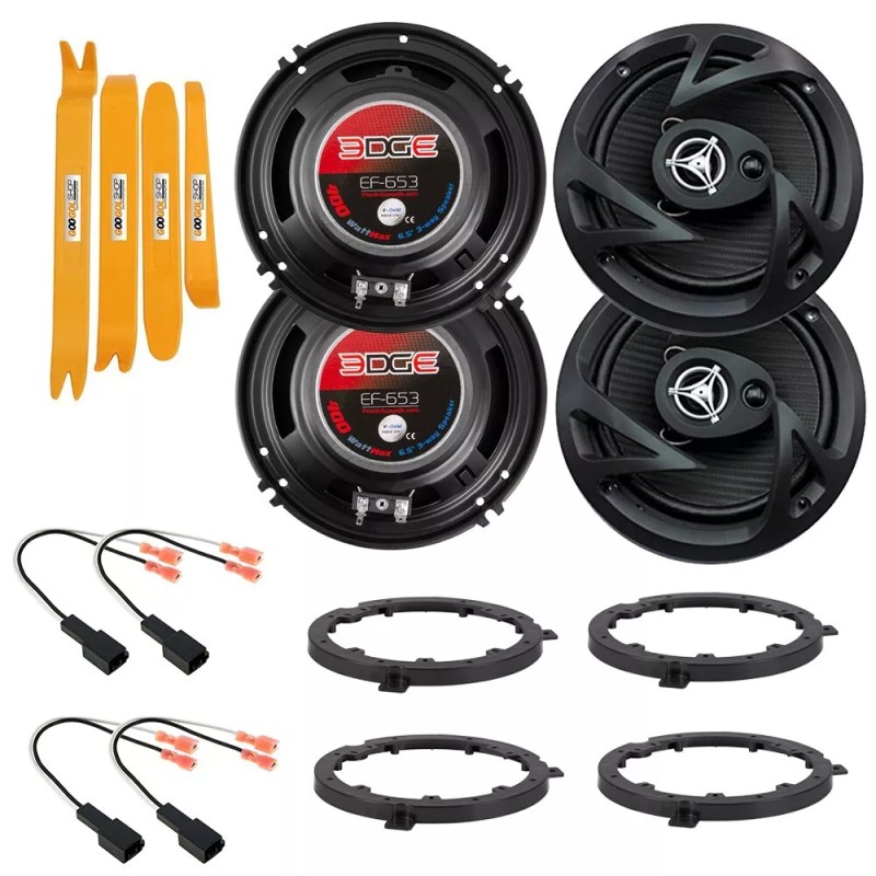 Power Acoustik Front-Rear 6.5" 400 Watt Speaker upgrade package for
