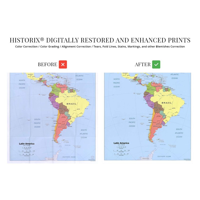 HISTORIX 2006 Latin America Map Poster - 24x30 Inch Central