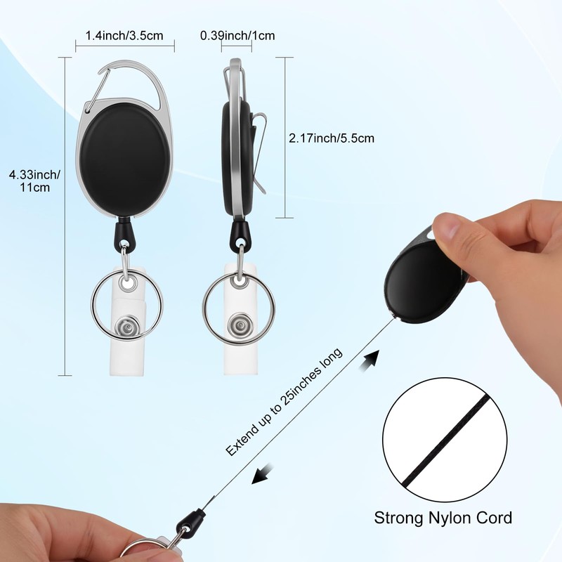 12 Pack Retractable Badge Holders Retractable Badge Reel Clips ID