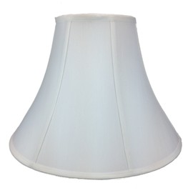 7x17x12 White Shantung Bell Shade with Brass Spider fitter - Perfect for table lamps and some desk lamps -Medium, White