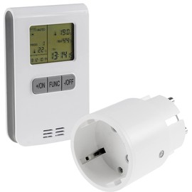ChiliTec Pilota Casa Display 433.92 MHz Thermostat Radio Set with Socket - Wireless Socket with Temperature Radio Transmitter - Automatic Temperature Control