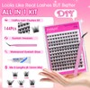 Frinail Fluffy Eyelash Extension Kit 144pcs Lash Clusters 10-16mm Wispy