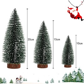 YINZZTRY Green Mini Christmas Tree, Christmas Tree Decoration, Small, Mini Artificial Christmas Tree in 10/15/20 cm, with Snowflake Effect, Christmas Decoration for Crafts for Table Decoration, DIY,