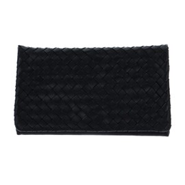 Abro Leather Piuma Weaving Clutch Bag S Black/Gold, Black / Gold