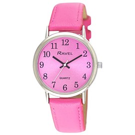 Ravel - Round Silver-Coloured Women's Watch Brighter Days Analogue Quartz - R0140, Fuchsia Pink, Bracelet