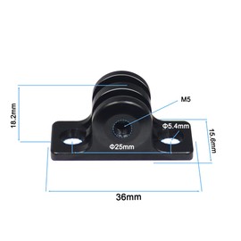 CS PRIORITY CNC Universal Low Angle Flat Bottom Adapter Base Connector Mount M5X16 Screw for Sports Action Video Camera