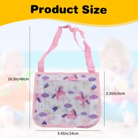 Darryy Beach Bag Beach Toy Bag, 2 Pieces Sand Toy Mesh Bag, Bag for Sand Toy, Mesh Bag with Zip and Adjustable Shoulder Straps for Playing on the Beach