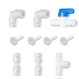 YIYONGSPINS 3/8 Inch Quick Connect Water Line Kit (10-Piece) - Universal Leak-Proof Fittings for RO System, Ice Maker & Water Filters, High-Pressure Plumbing Accessories with Multi-Connectors​