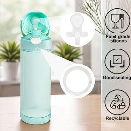 Replacement Leak Stopper & Bottle Seal Rings for Thermos Funtainer 16 Oz Stainless Steel Vacuum Insulated Bottle, 8 Pcs Silicone Water Bottle Gasket Stopper Lid Seal Plug Replacement