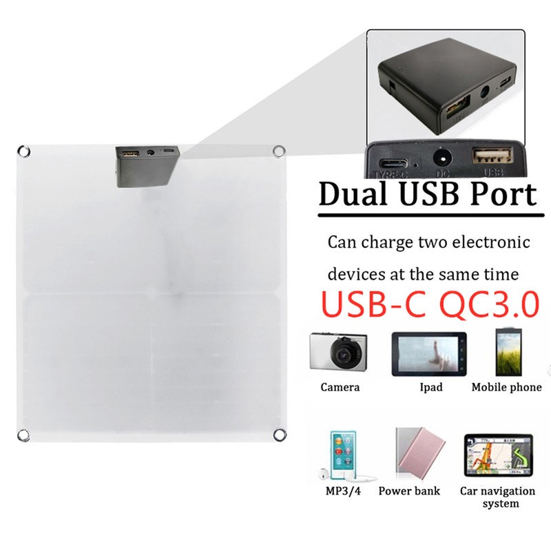 200W 12V Portable Solar Panel Kit Monocrystalline Solar Panel with