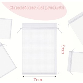 200 Piezas Bolsas de Organza, 7X9 CM Organza Bolsas de Regalo, Bolsas de Dulces para Boda, Fiesta, Cumpleaños, Navidad, Joyería, Caramelos, Auriculares, Recuerdos y Souvenirs