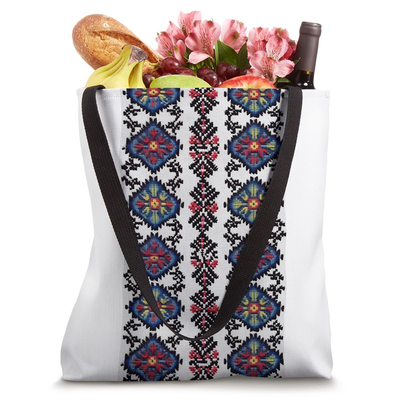 Retro Ukraine Vyshyvanka Style Vintage 30s Geometric Pattern Tote Bag