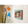 Wooden Fridge Magnet with Colorful Abstract Design Featuring Sun and
