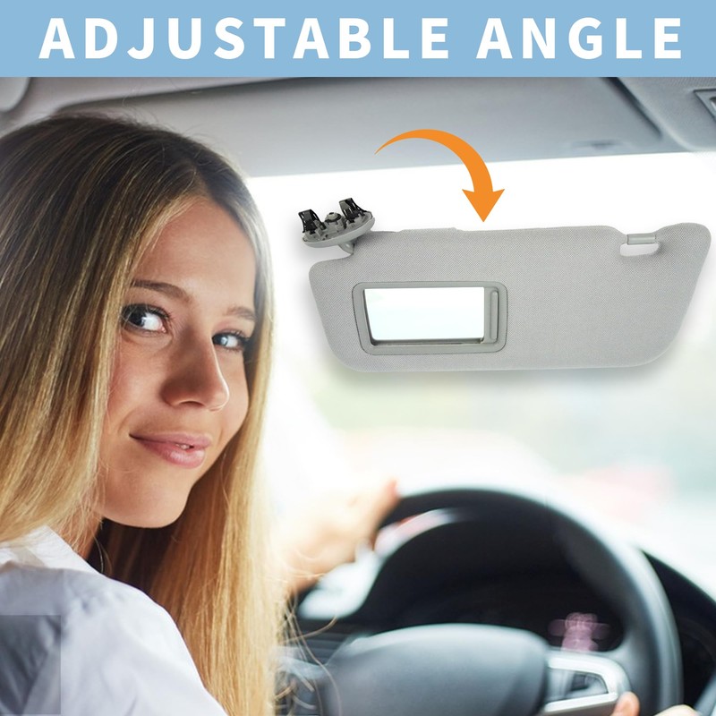 Driver Left Side Sun Visor Compatible with Toyota Corolla 2007-2013,