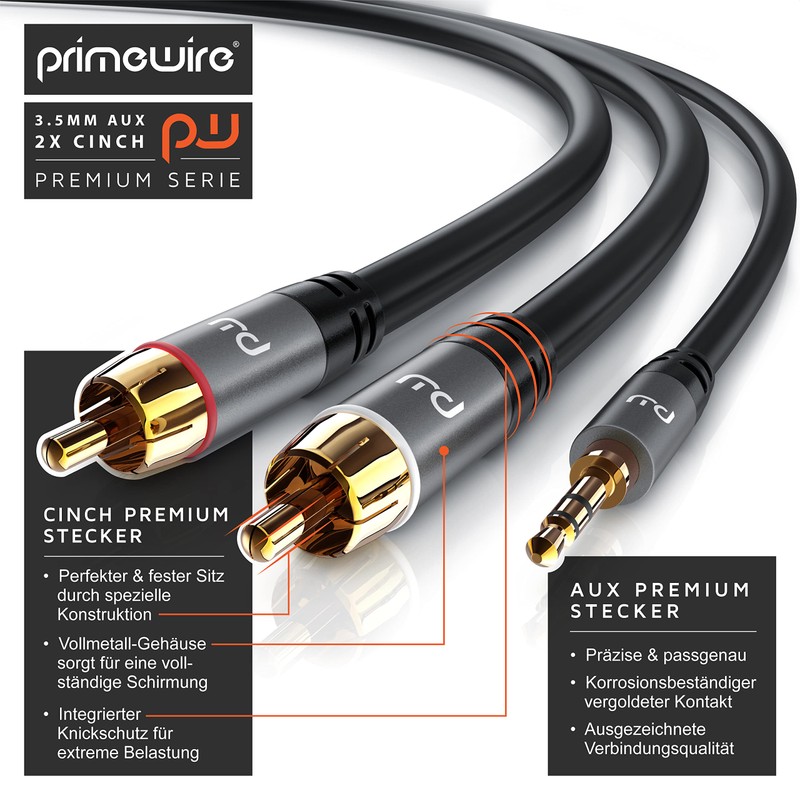 CSL - 2 m RCA Cable Stereo 3.5 mm Jack