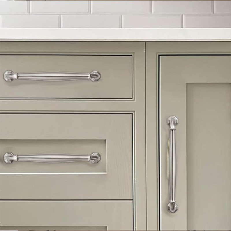 khtumeware 10 Pack 6 Inch(152mm) Brushed Satin Nickel Heavy Duty