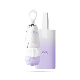 Impervius Patronum Mini Travel Umbrella, Lightweight Compact, Foldable, with Ring Handle and Storage Bag, Colour Gradient, 6 x 2 Ribs, UV Protection, Sun, Rain, Bag Backpack, Women, Children, Boys