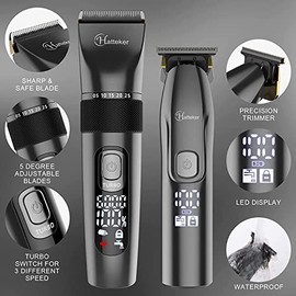 Hatteker Profi Haarschneidemaschine Set Haarschneider Pflegesets Barttrimmer Bartschneider Herren T-f√∂rmiger Trimmerkopf T-blade Trimmer Pr√§zisionstrimmer IPX7 Wasserdicht
